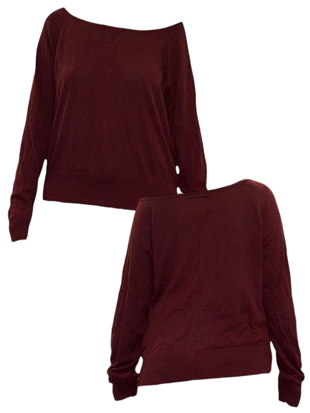 Lightweight Over The Shoulder Sweater in Deep Burgundy